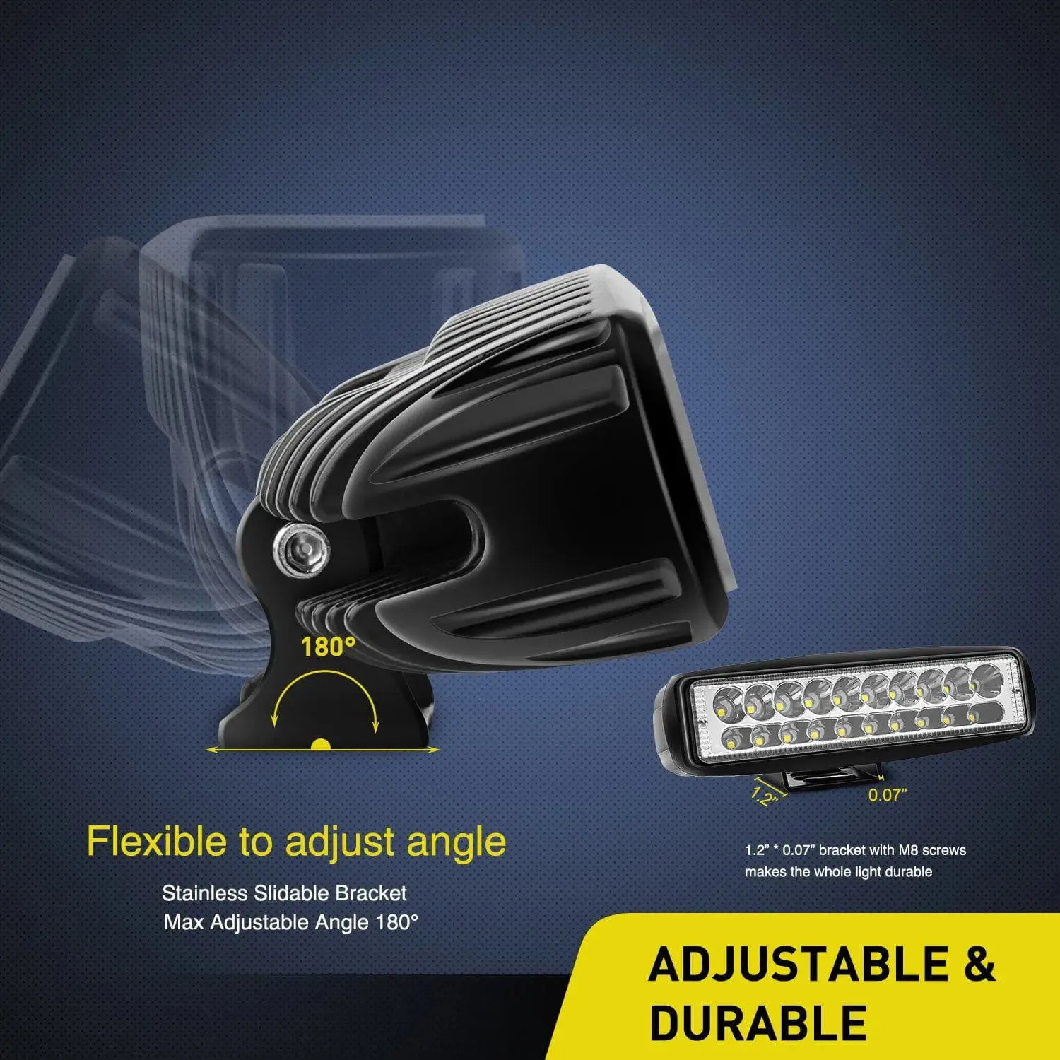 6 Inch 60W 3000LM Double Row Spot Led Work Lights (Pair)