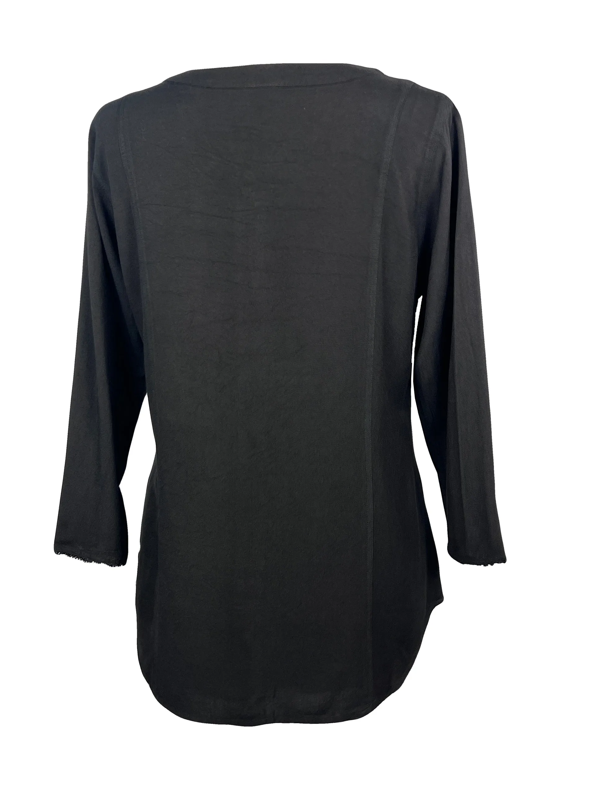 9004 B Women's Bohemian Vintage Sweet Heart Button Down Embroidered Pleated Blouse