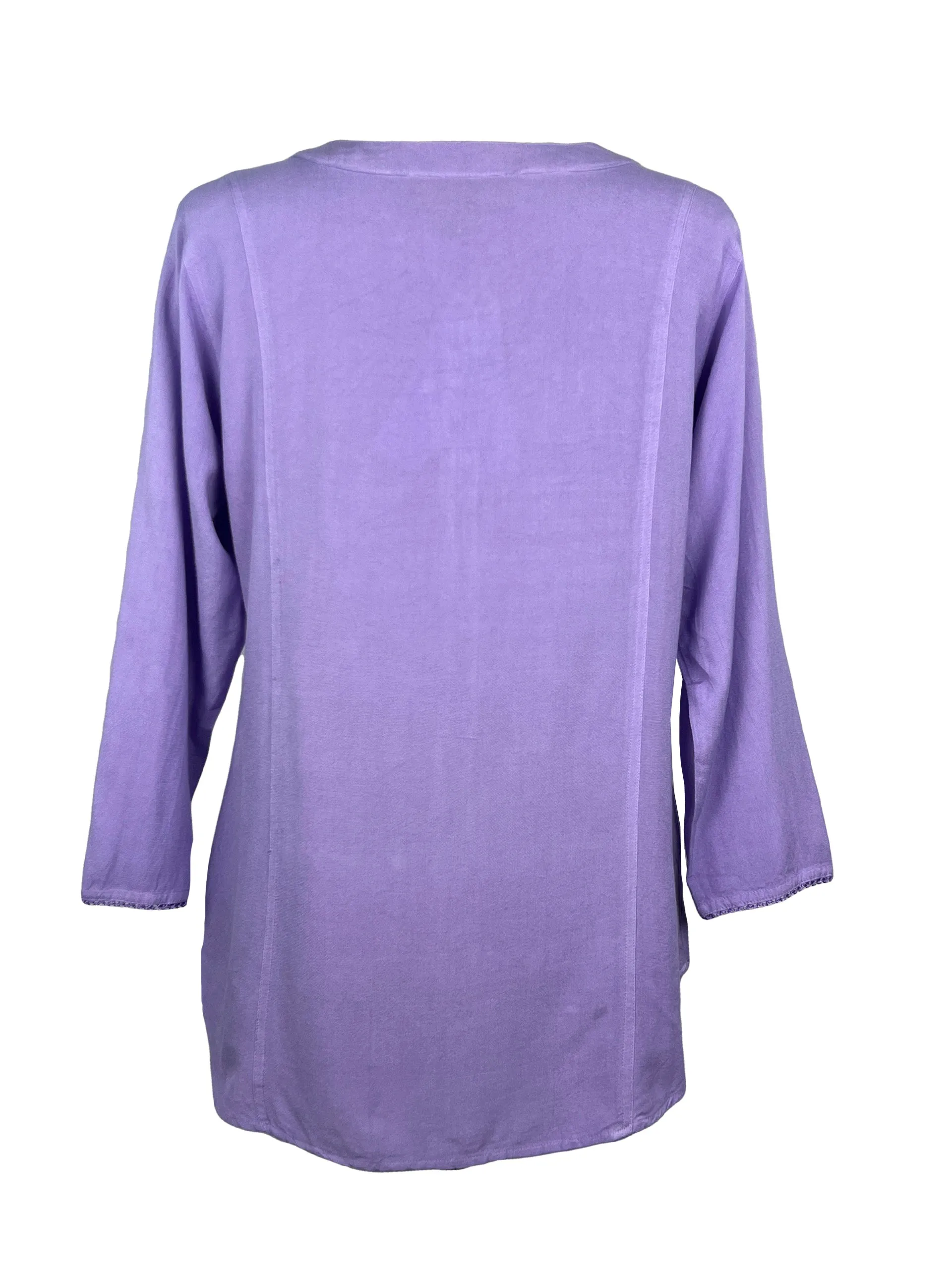 9004 B Women's Bohemian Vintage Sweet Heart Button Down Embroidered Pleated Blouse