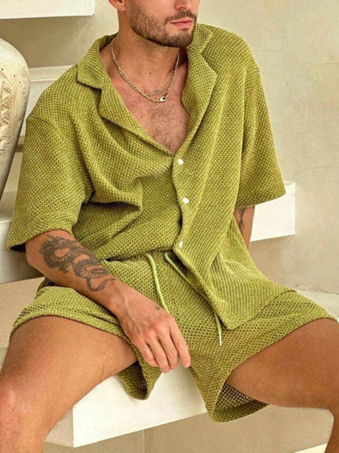 Button Down Half Sleeve Top and Shorts Set