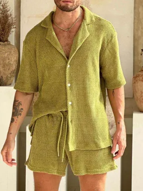 Button Down Half Sleeve Top and Shorts Set