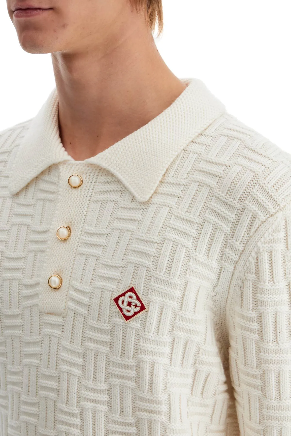 Casablanca Woolen Polo-Style Pullover