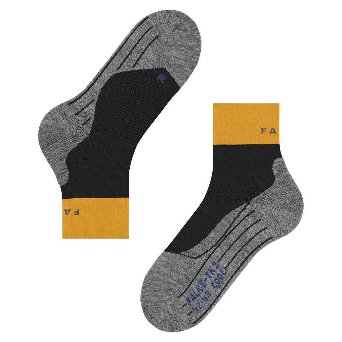 Falke TK2 Explore Trekking Cool Short Socks - Black/Yellow
