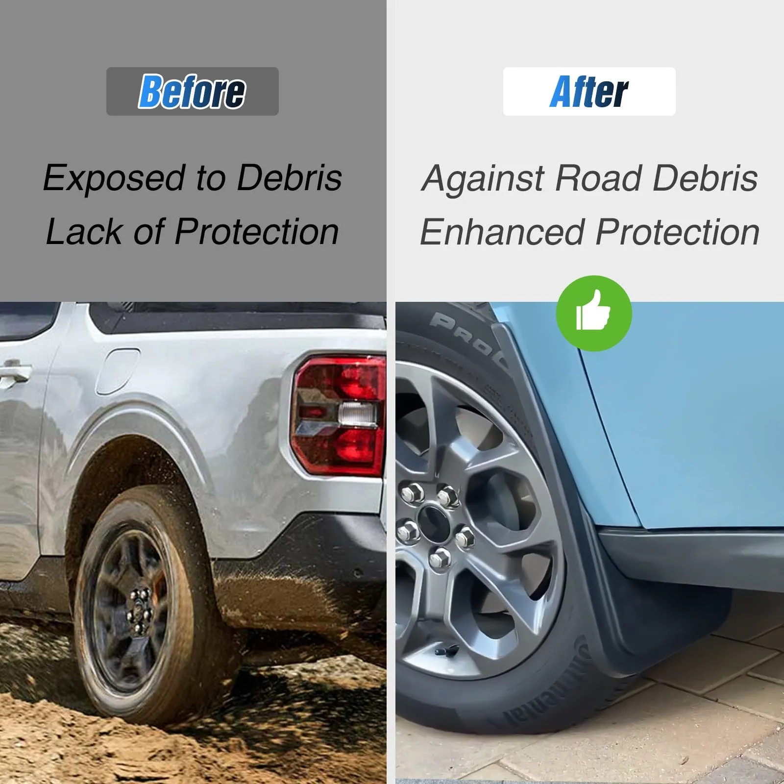 Front & Rear Set Mud Flaps for Ford Maverick 2022 2023 2024 2025