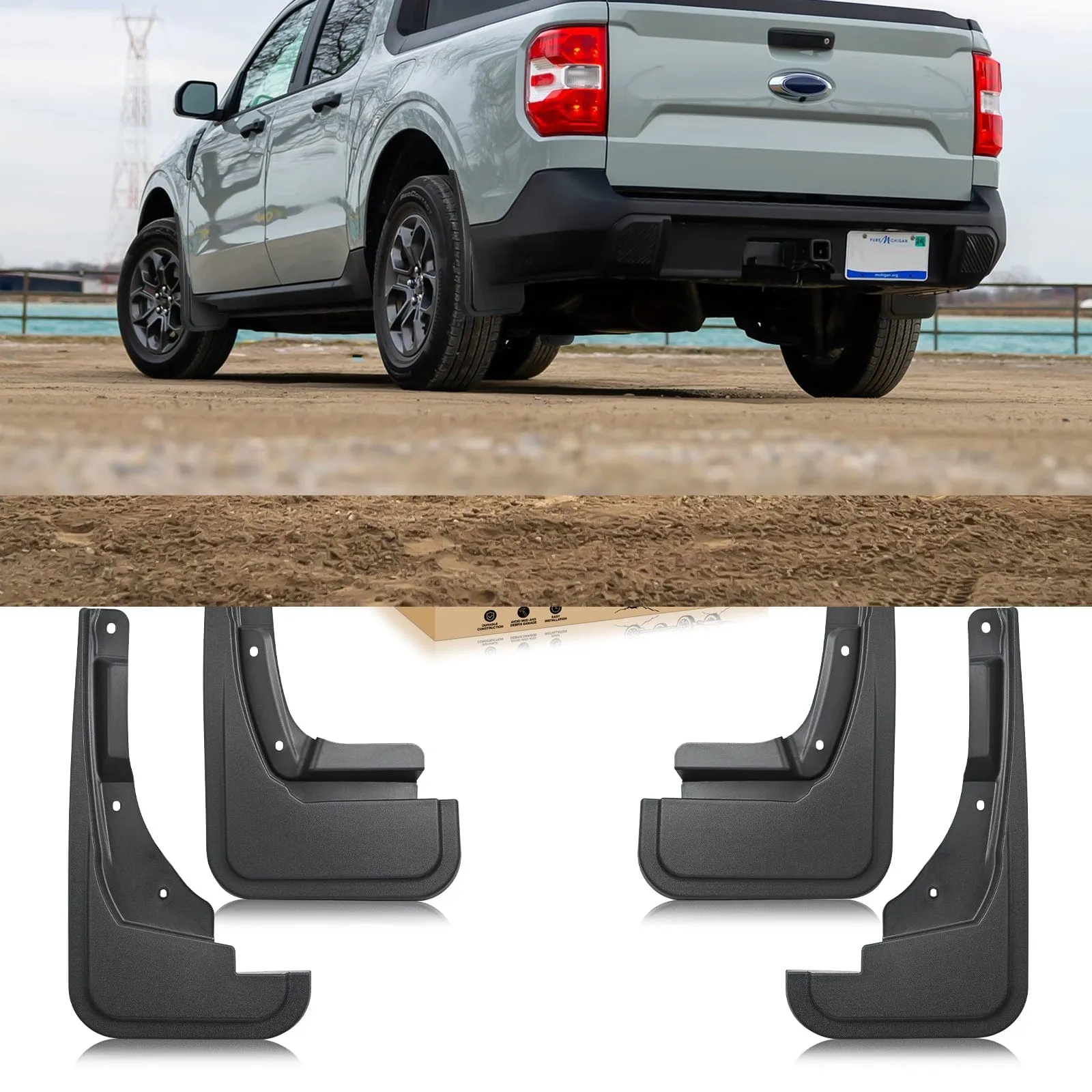 Front & Rear Set Mud Flaps for Ford Maverick 2022 2023 2024 2025