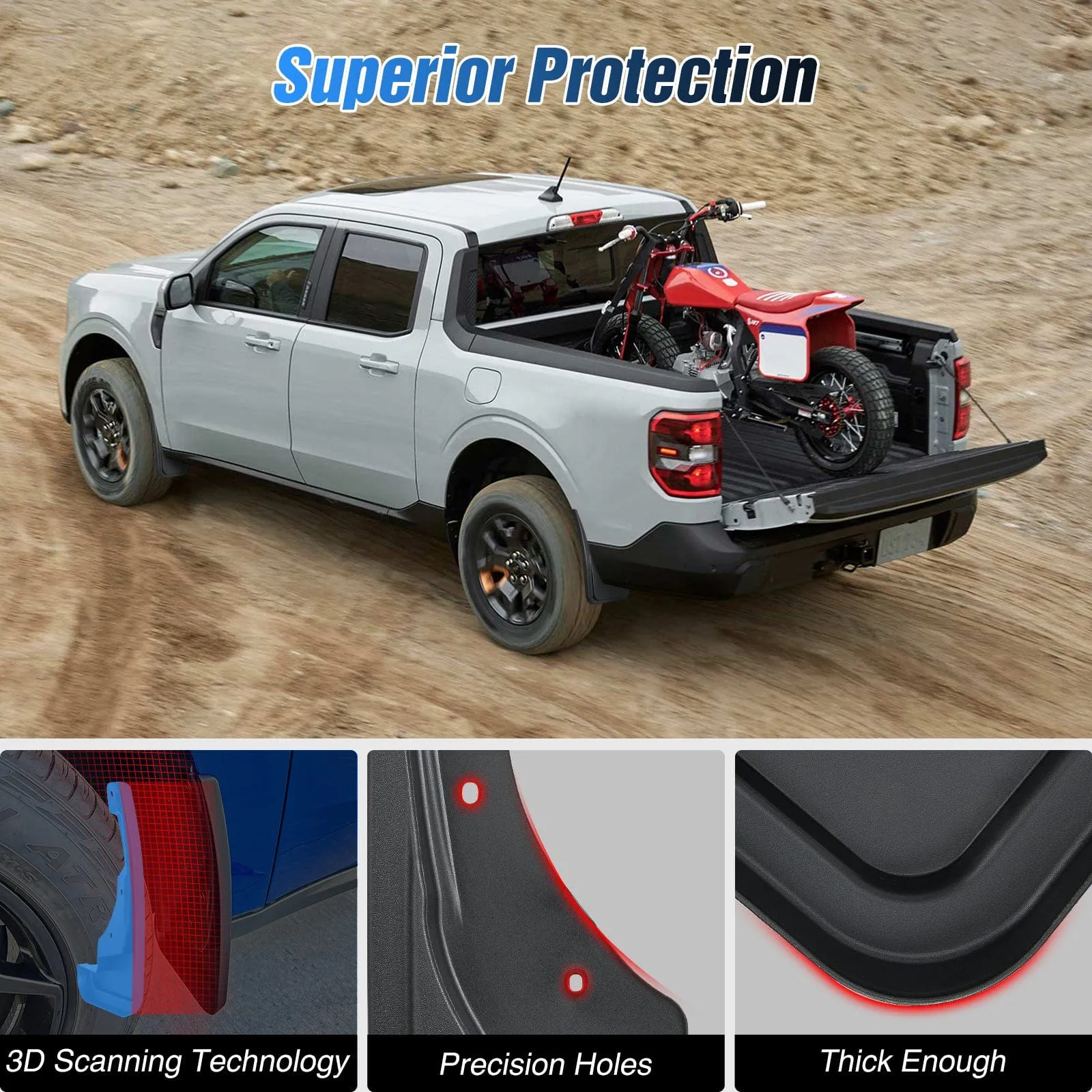 Front & Rear Set Mud Flaps for Ford Maverick 2022 2023 2024 2025