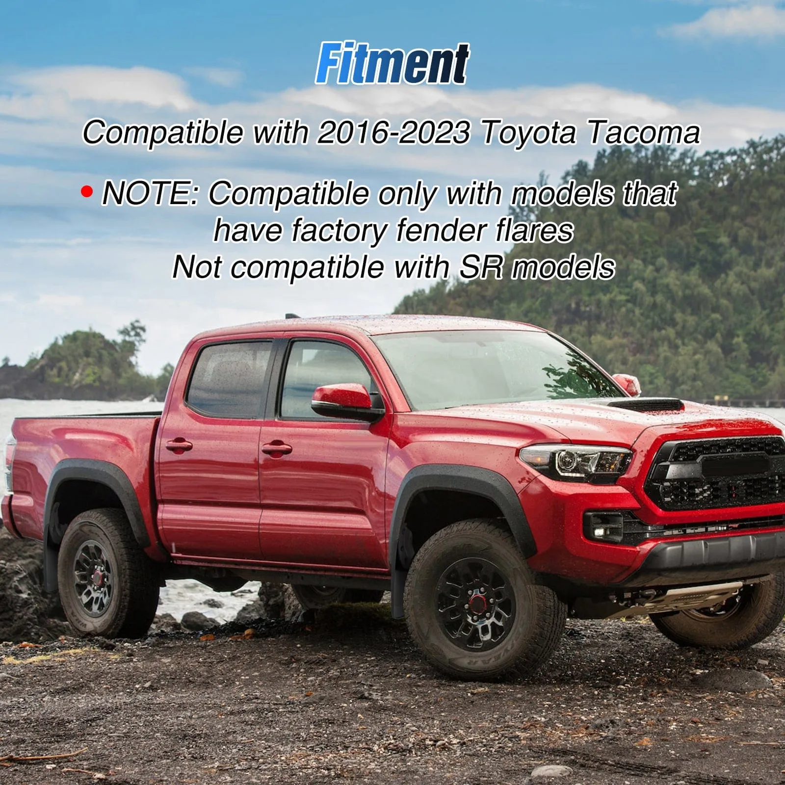 Front & Rear Set Mud Flaps for Toyota Tacoma 2016-2023