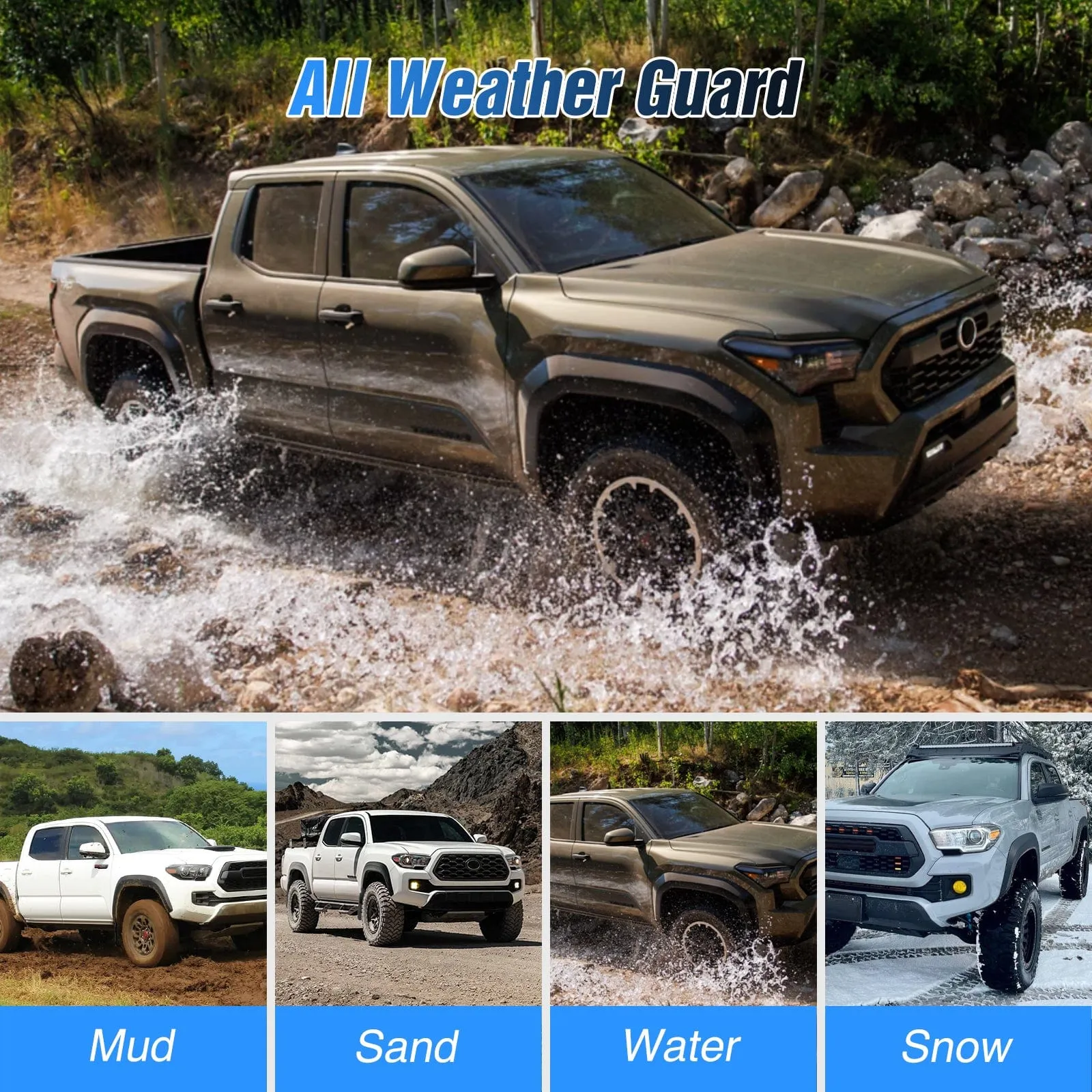 Front & Rear Set Mud Flaps for Toyota Tacoma 2016-2023