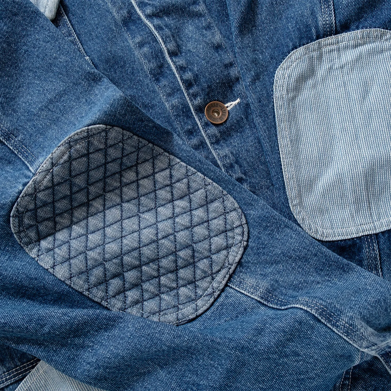(JK325) Denim Patchwork Jacket