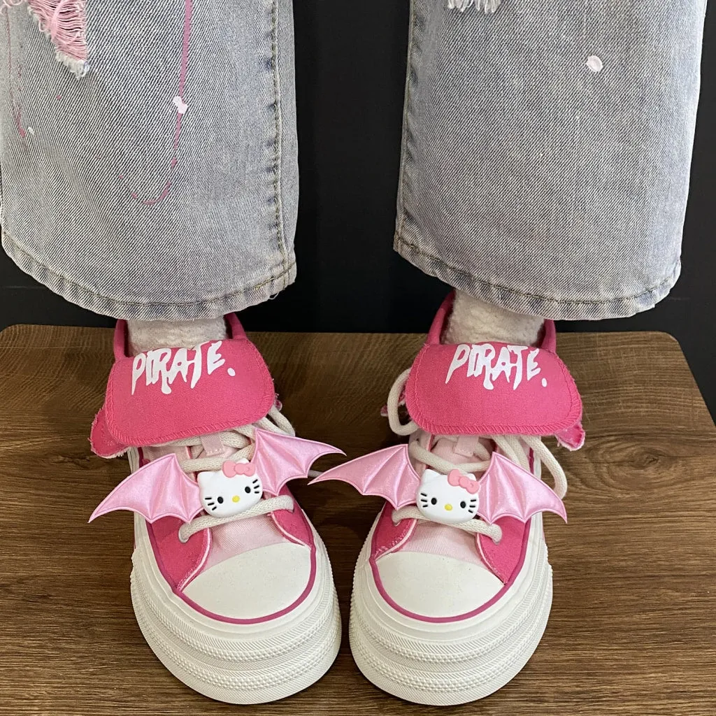 Kawaii Rose Red High-top Canvas Shoes