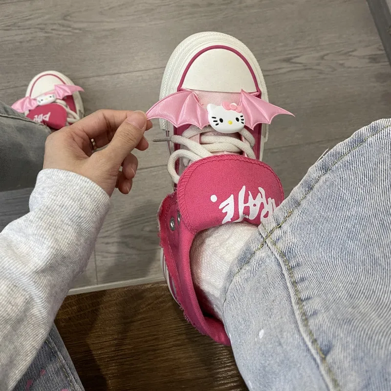 Kawaii Rose Red High-top Canvas Shoes