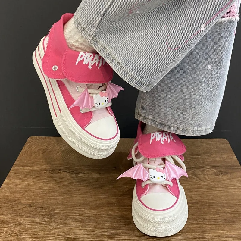 Kawaii Rose Red High-top Canvas Shoes
