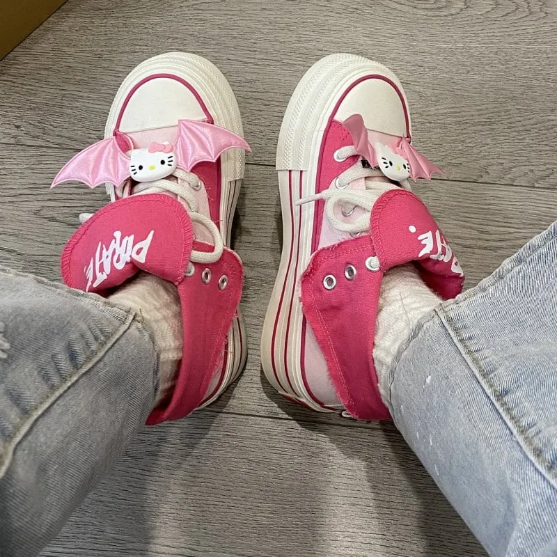 Kawaii Rose Red High-top Canvas Shoes