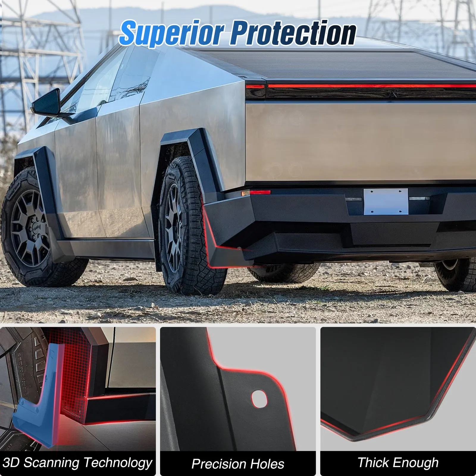 Mud Flaps for Tesla Cybertruck 2023 2024 2025