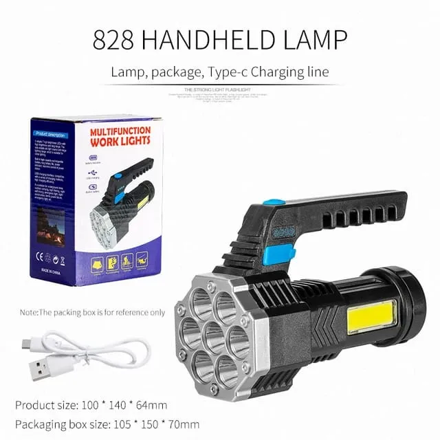 Multifunction High power LED flashlight camping torch 7 lamp beads