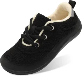 NEW JIASUQI Womens Slippers Wide Cozy Diabetic Shoes House Shoes Winter Anti Skid Warm Walking Shoes for Indoor Outdoor, Black, Sz 8
