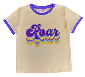 Retro Purple and Gold ROAR Tee