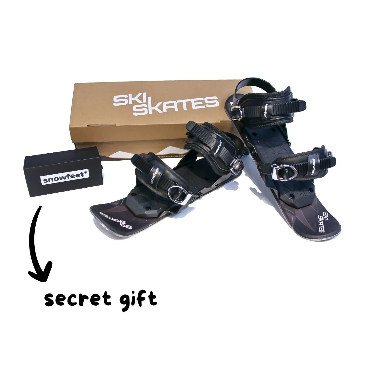 Skiskates by Snowfeet* | 44 CM | Skiblades Snowblades Skiboards Mini Skis