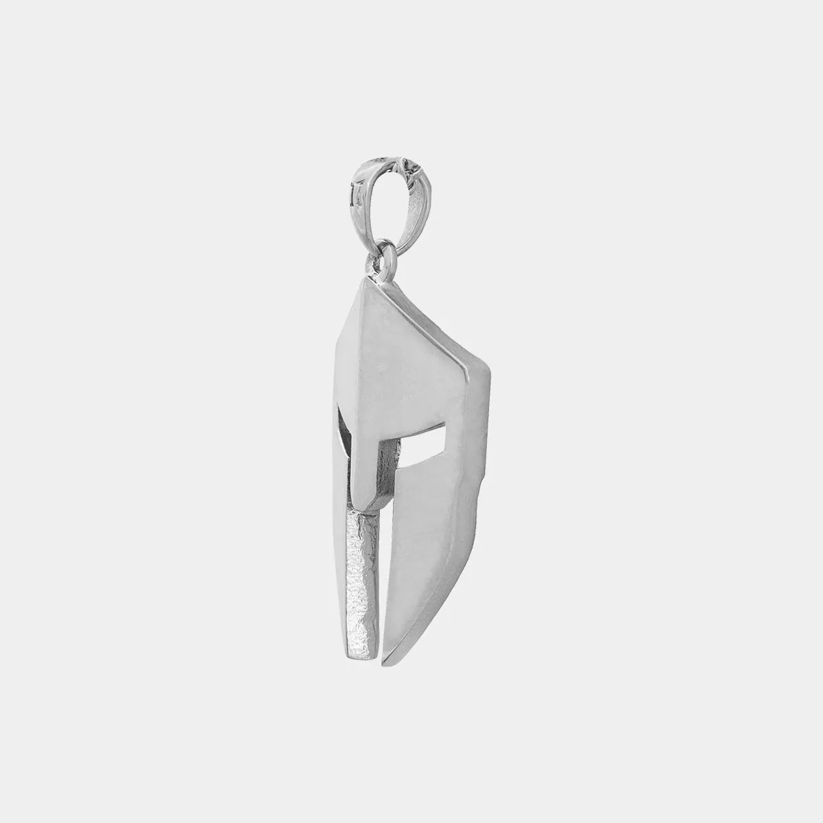 Spartan Helmet Pendant - White Gold