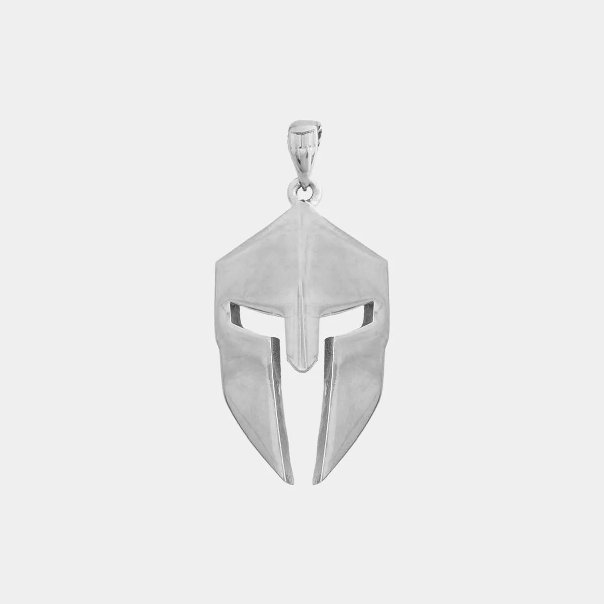 Spartan Helmet Pendant - White Gold