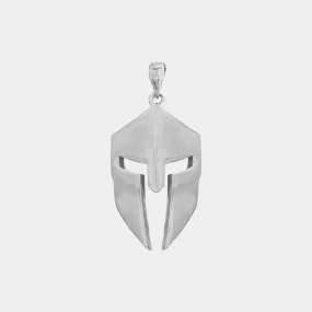 Spartan Helmet Pendant - White Gold