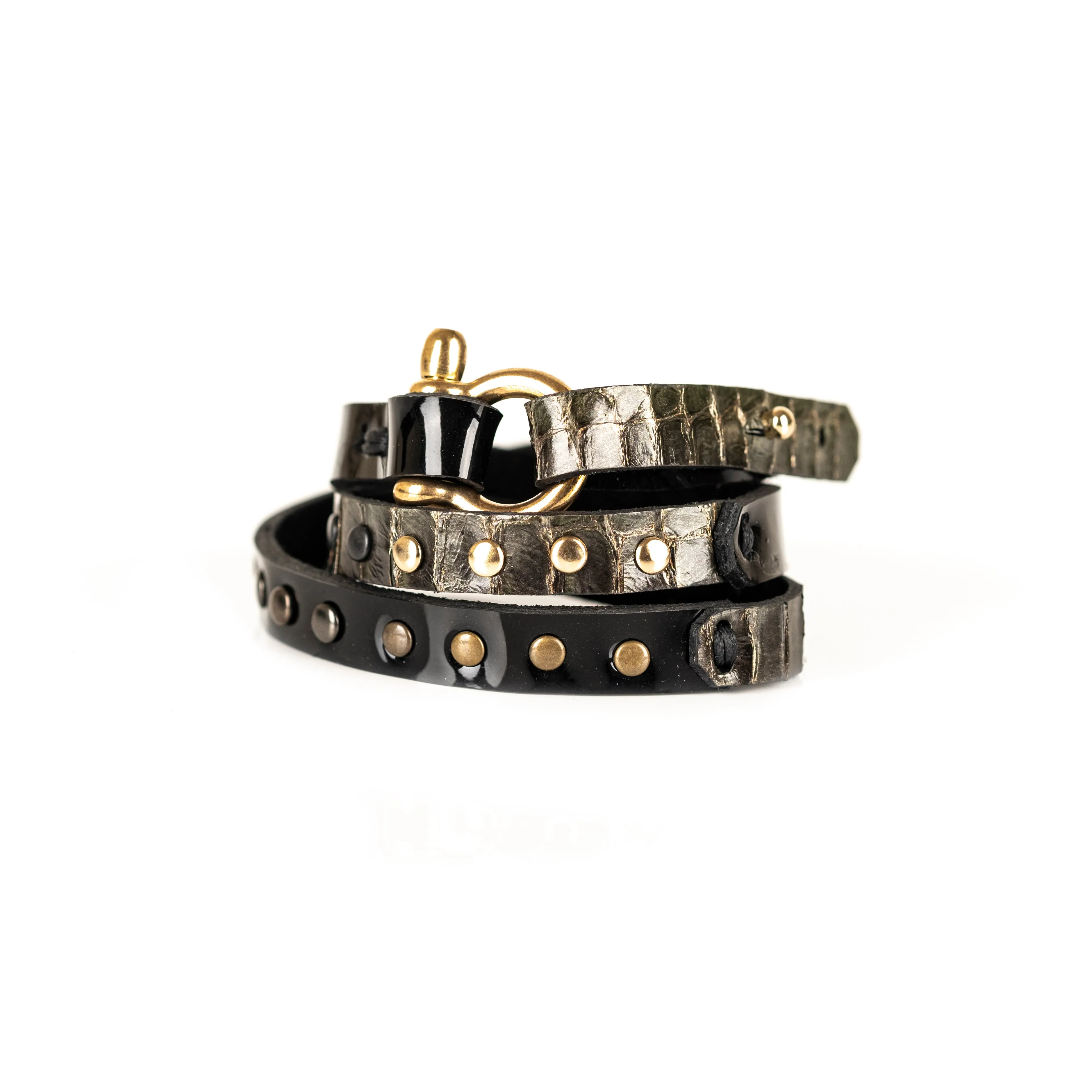 The Buckle Olive Leather Double Wrap