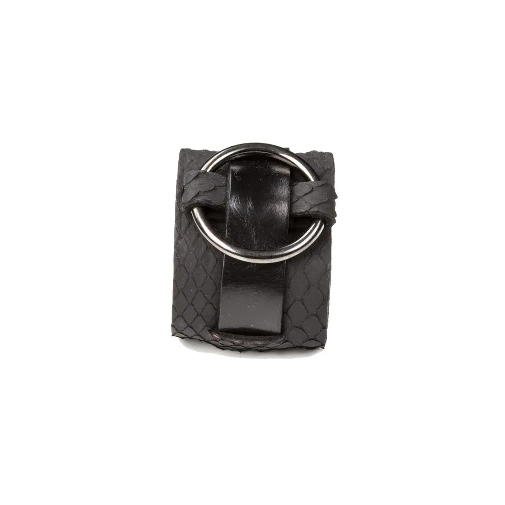 The Circular Black Leather Cuff