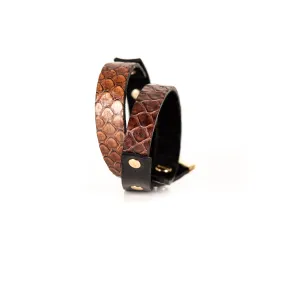 The Duo Leather Double Wrap Bracelet With Studs