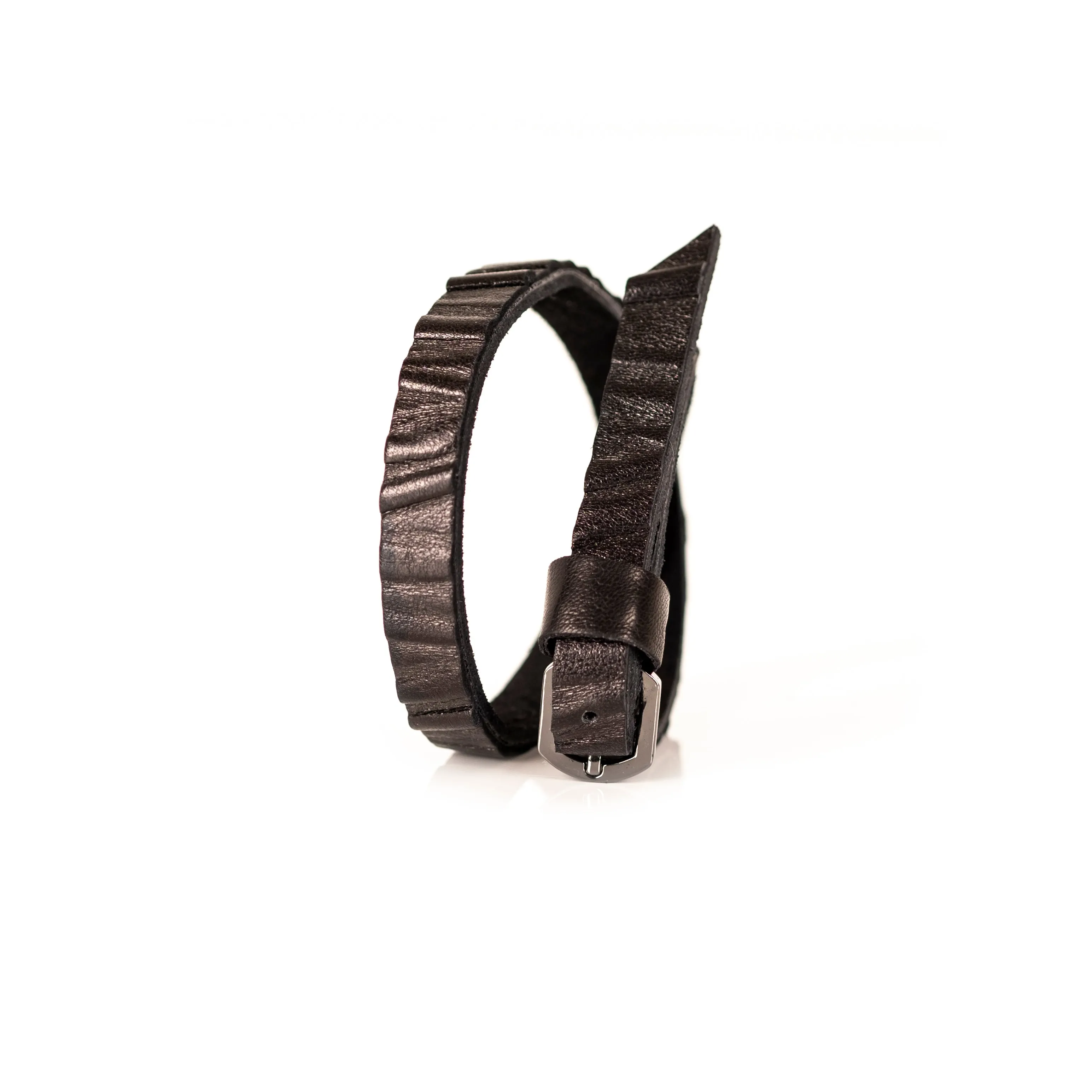 The Embossed Leather Double Wrap Bracelet