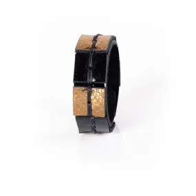 The Golden Hand Stitched Leather Bracelet
