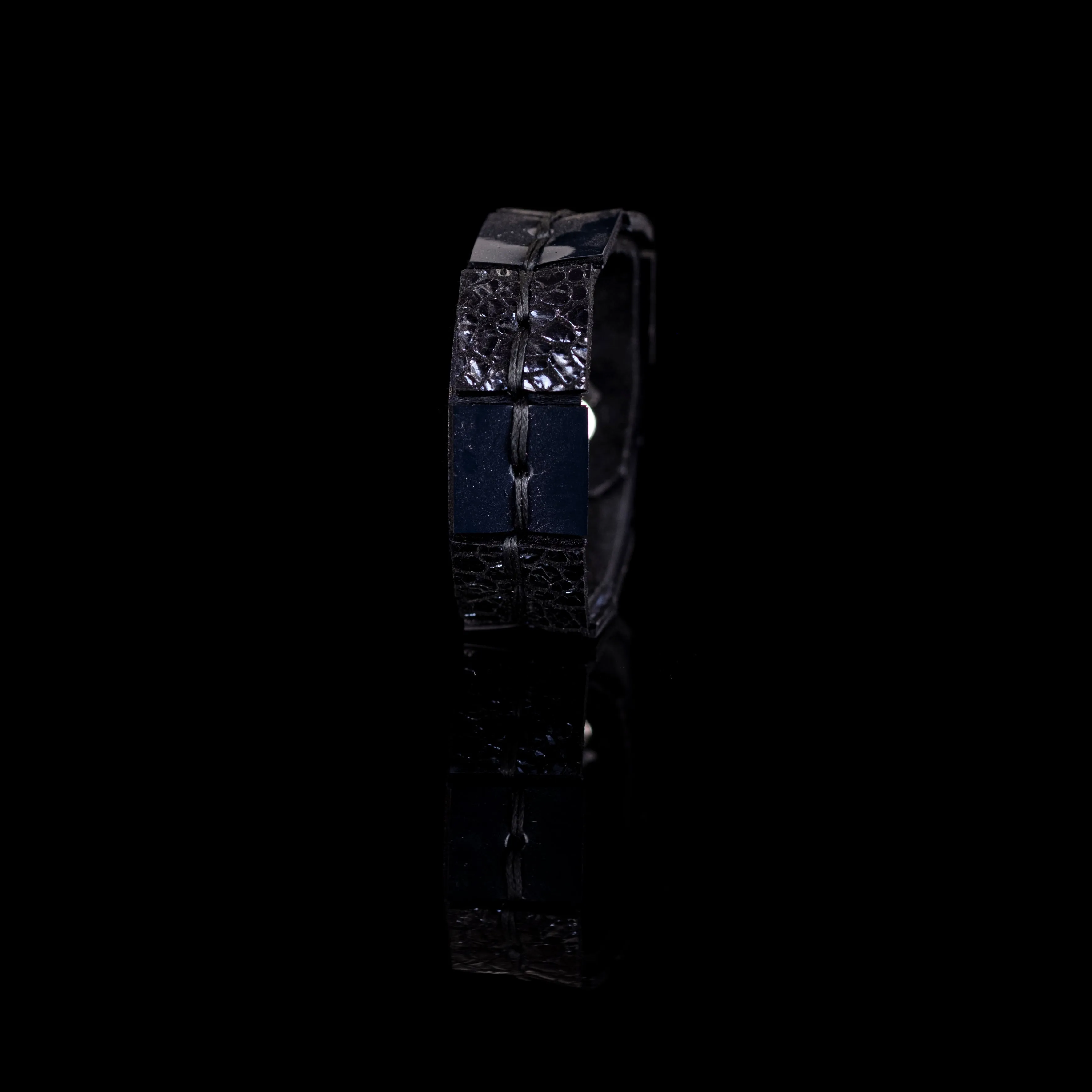 The Hand Stitched Navy Blue Leather Bracelet