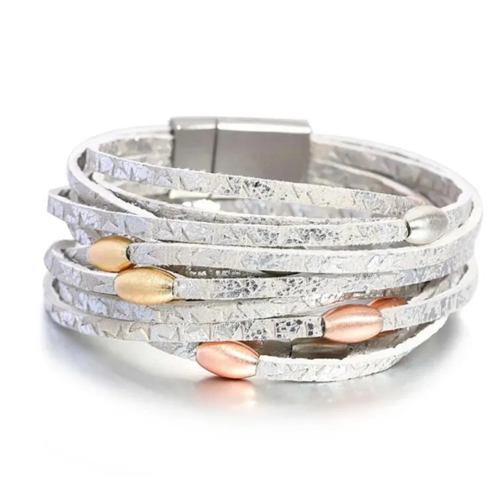 Tri Metal Wrap Bracelet