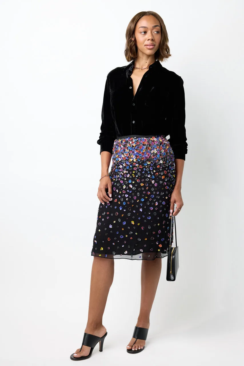 Velvet Button Down Blouse
