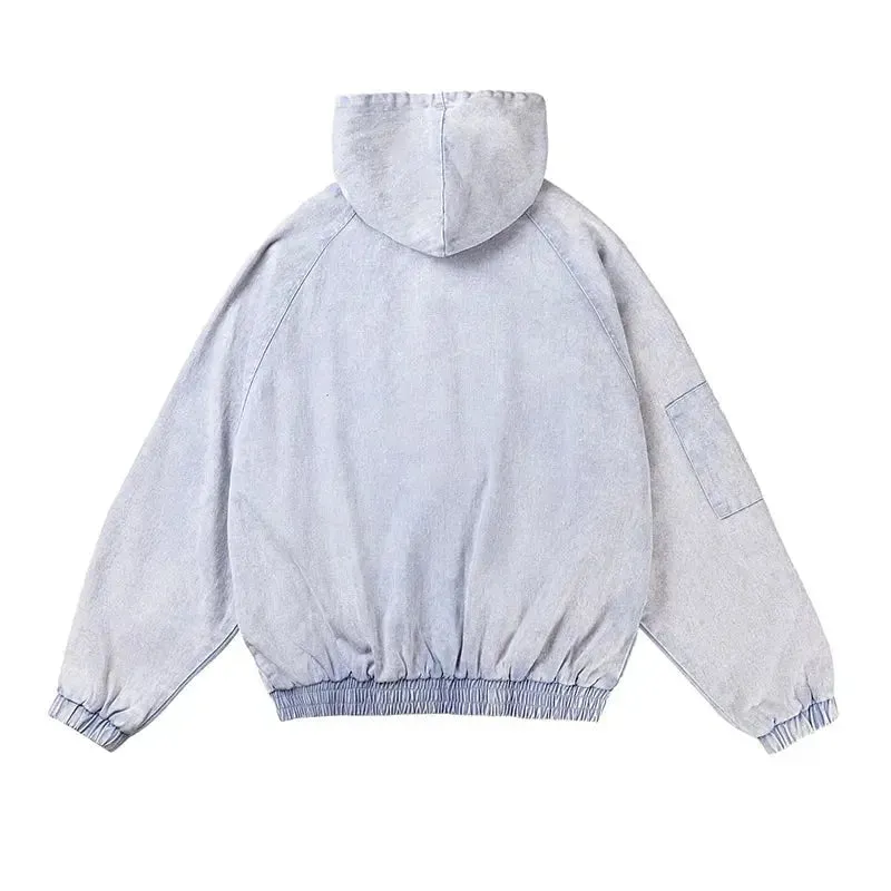 Vintage Washed Jean Warm Hoodie