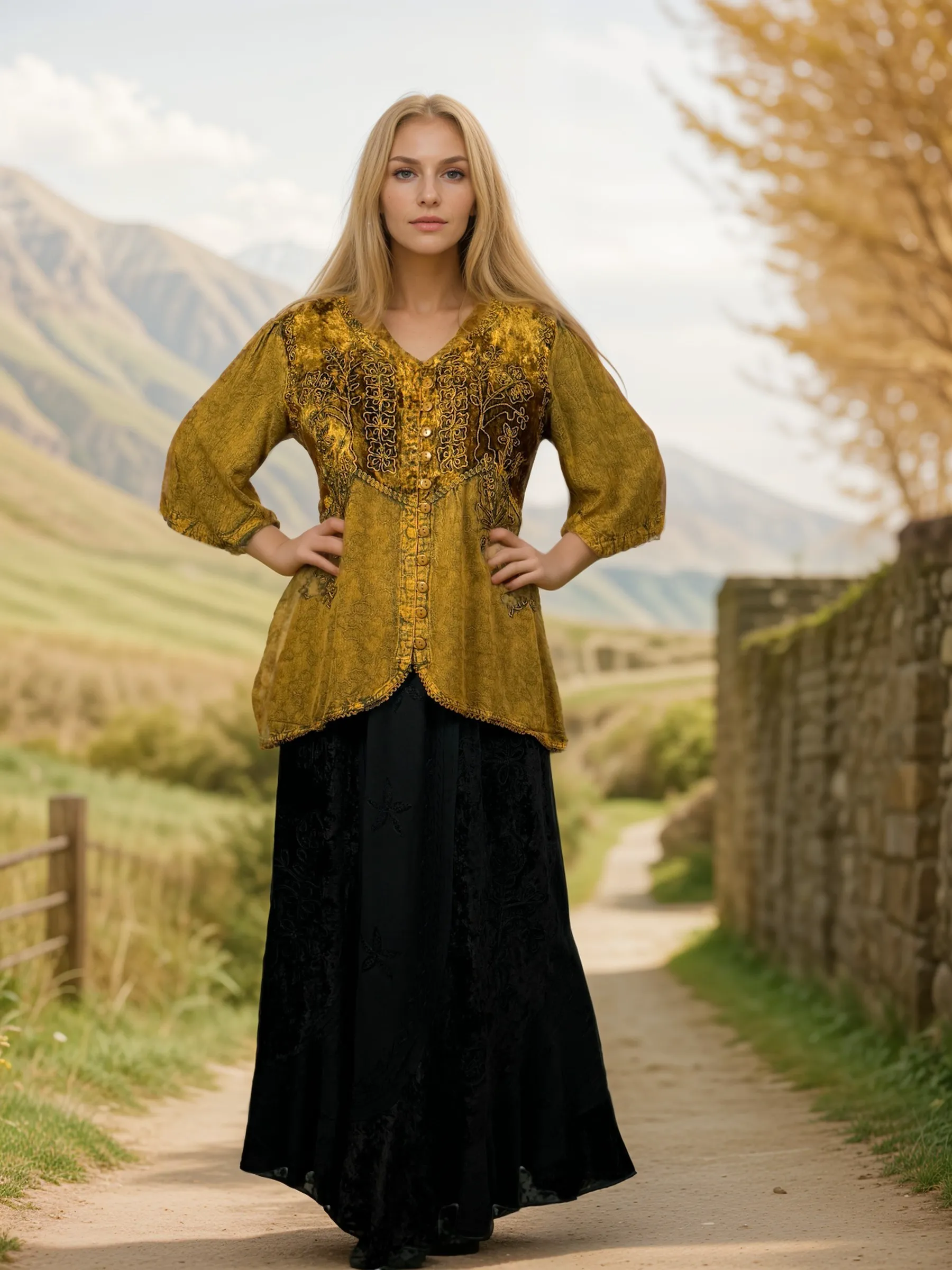 Women's Bohemian Exotic Embroidered Short Sleeve Tunic Blouse ~ 603B