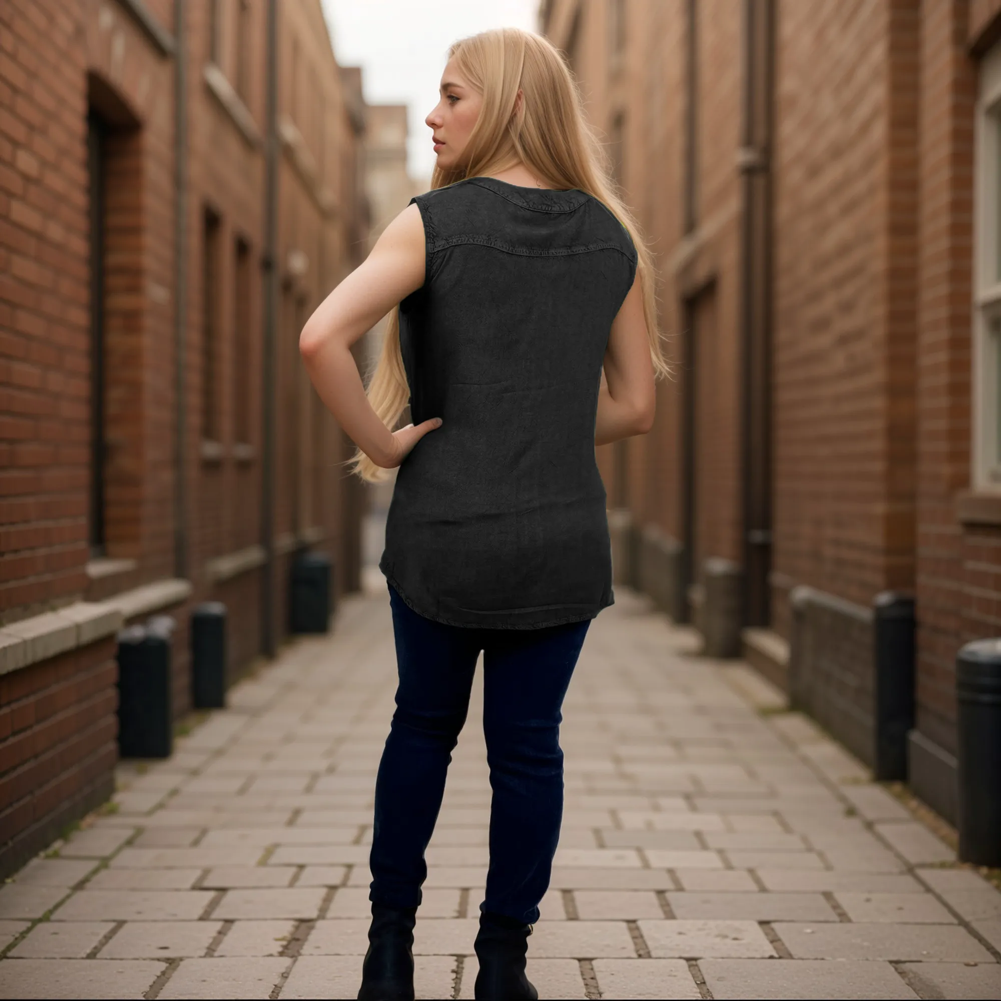 Women's Sleeveless Embroidered Bohemian Medieval Chic Summer Fashion Blouse Top