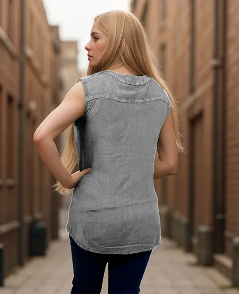 Women's Sleeveless Embroidered Bohemian Medieval Chic Summer Fashion Blouse Top