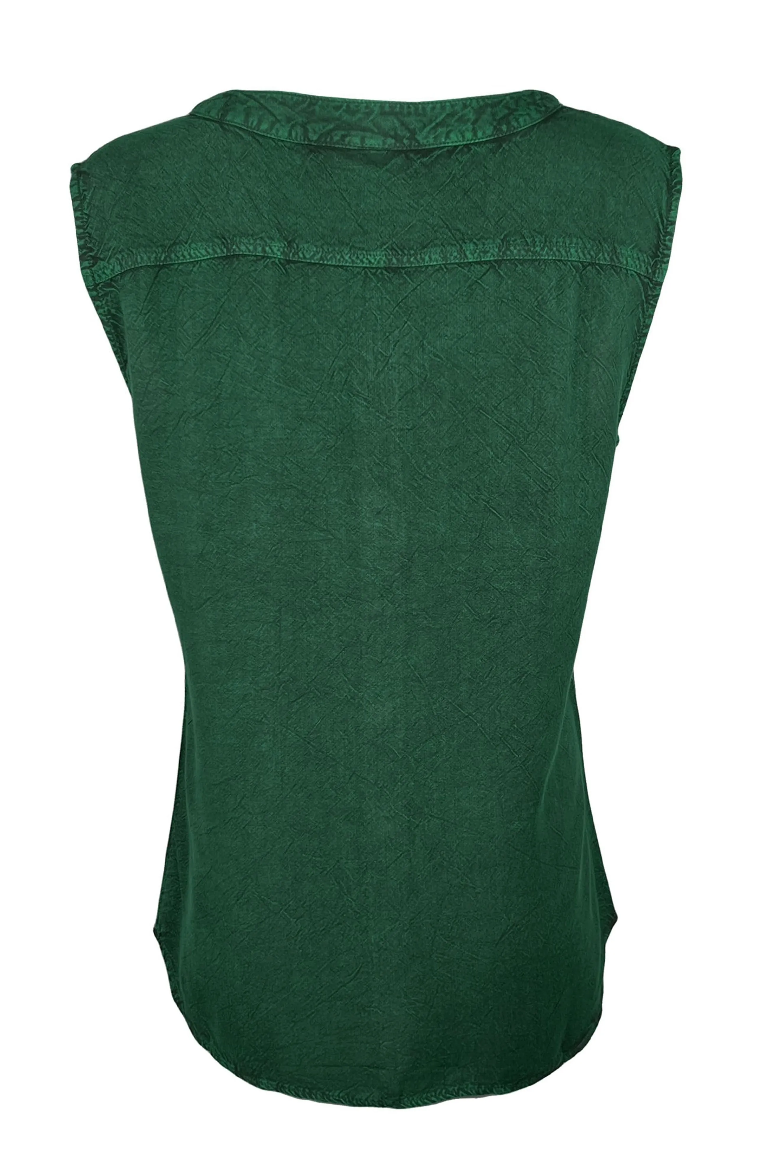 Women's Sleeveless Embroidered Bohemian Medieval Chic Summer Fashion Blouse Top