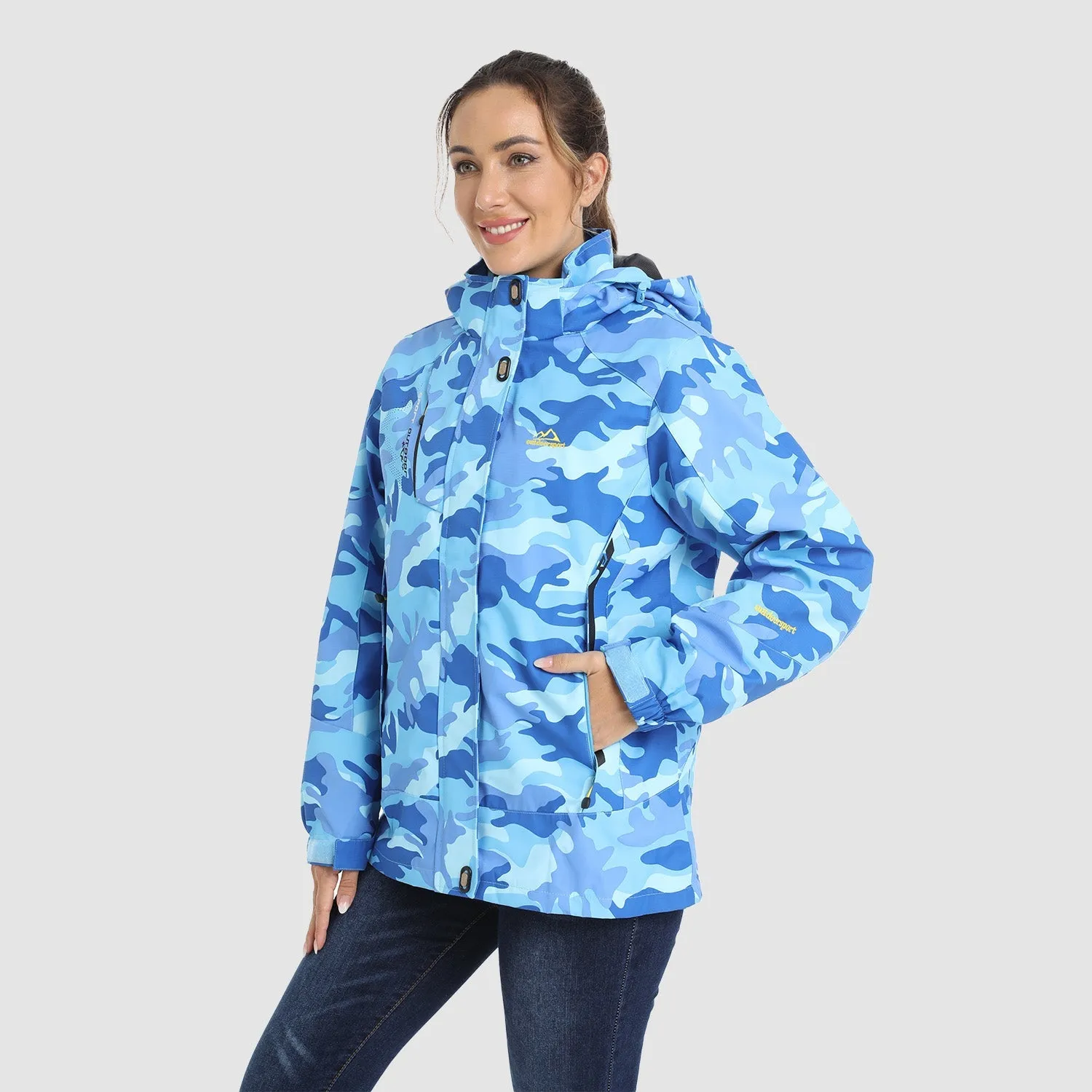 Women's Waterproof 3-in-1 Ski Jacket - Winter Snow Coat with Fleece Liner