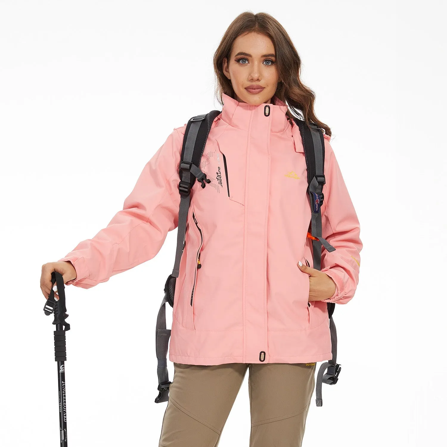 Women's Waterproof 3-in-1 Ski Jacket - Winter Snow Coat with Fleece Liner