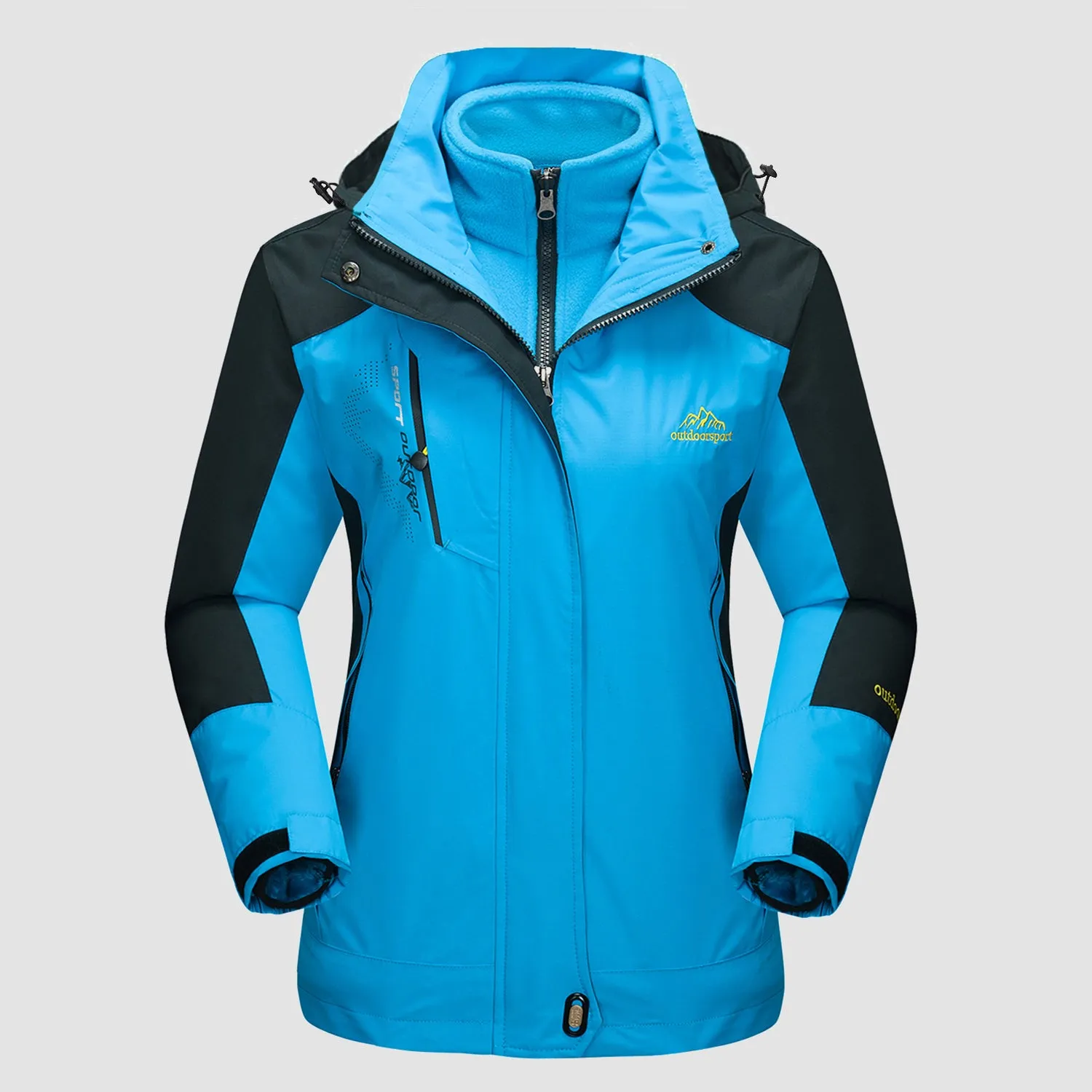 Women's Waterproof 3-in-1 Ski Jacket - Winter Snow Coat with Fleece Liner