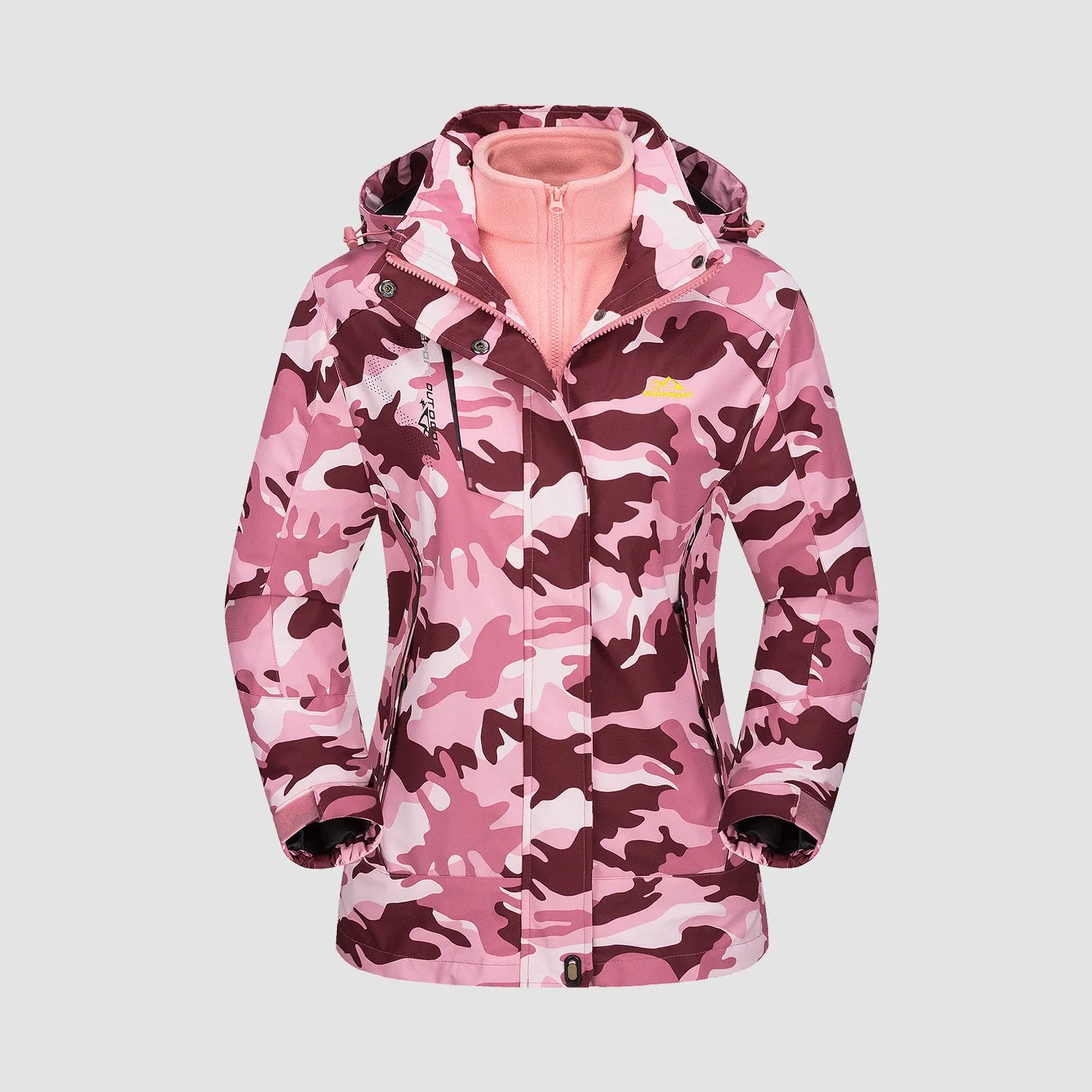 Women's Waterproof 3-in-1 Ski Jacket - Winter Snow Coat with Fleece Liner