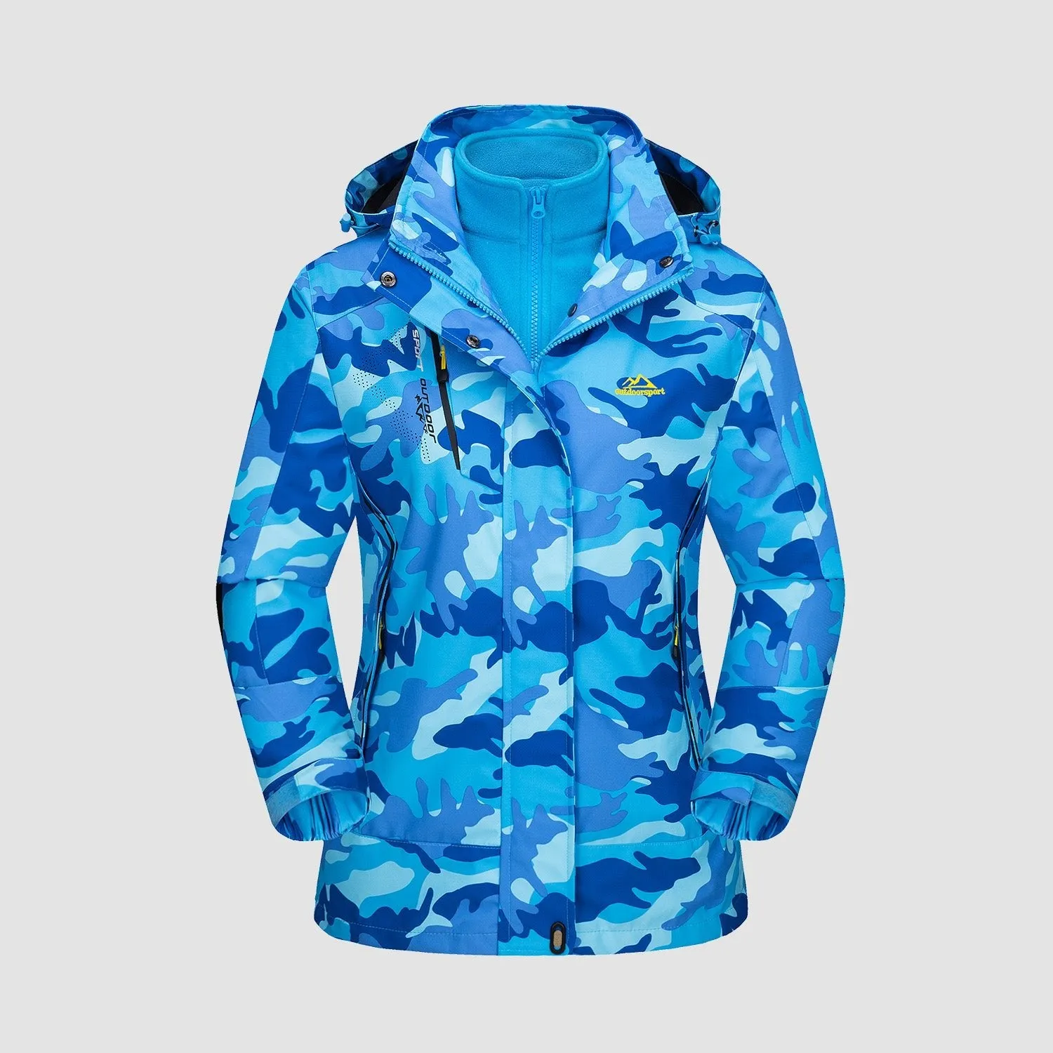 Women's Waterproof 3-in-1 Ski Jacket - Winter Snow Coat with Fleece Liner