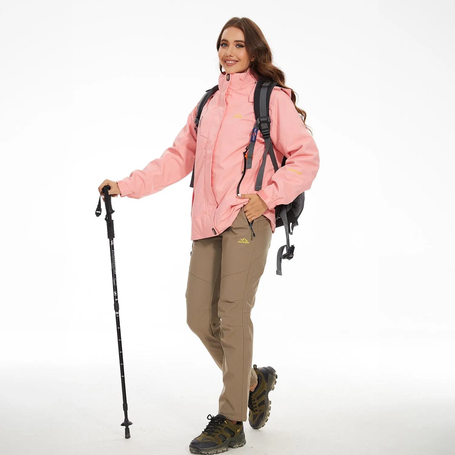 Women's Waterproof 3-in-1 Ski Jacket - Winter Snow Coat with Fleece Liner