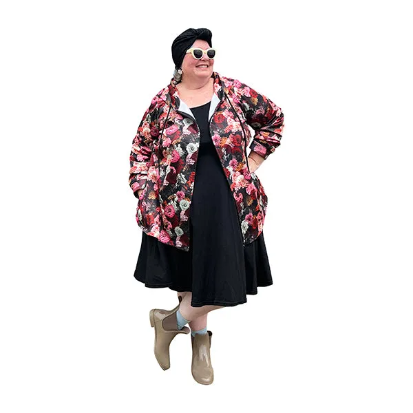 Zinnias Printed Hoodie Jacket